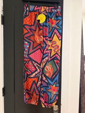 NWT Alden Adair Vibrant Star-Print Track Pants - Multicolor